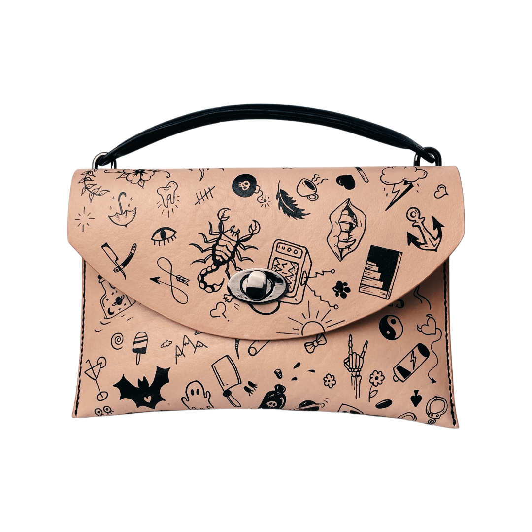 Lucky Doodle Tattoo Clutch