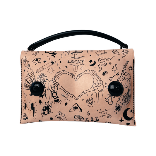 Lucky Doodle Tattoo Clutch