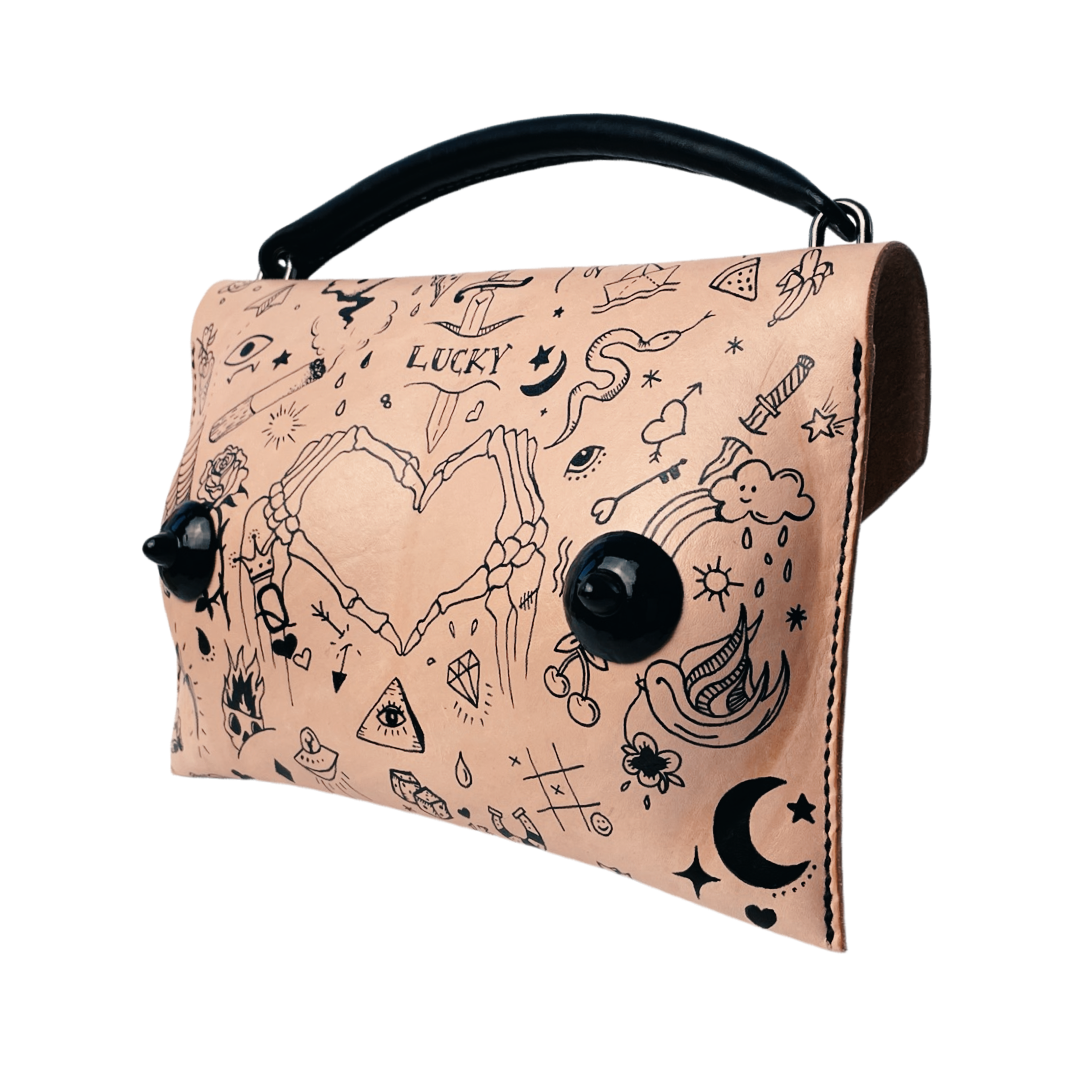 Lucky Doodle Tattoo Clutch